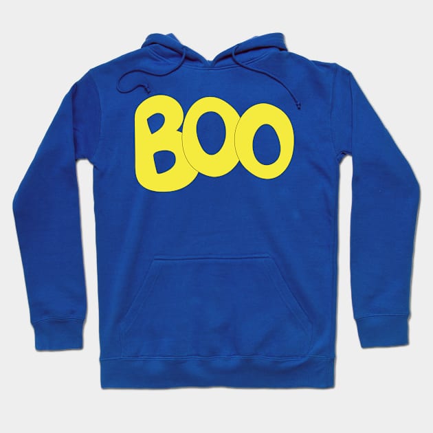BOO text art in yellow bubble letters Hoodie by Angel Dawn Design